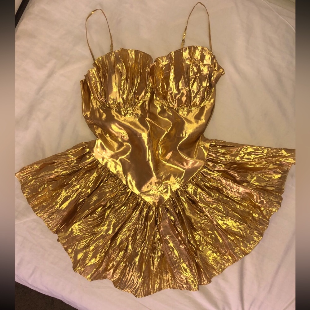 SHEIN Gold Metallic FAIRY Dress